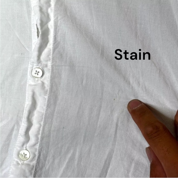 James Perse Los Angeles Womens White Button-Up Shirt Size 4 Ultra Light Weight - Picture 10 of 10